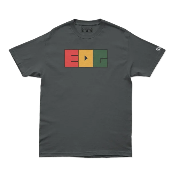 Camiseta Cinza Escuro com Logo EDG Quadrado